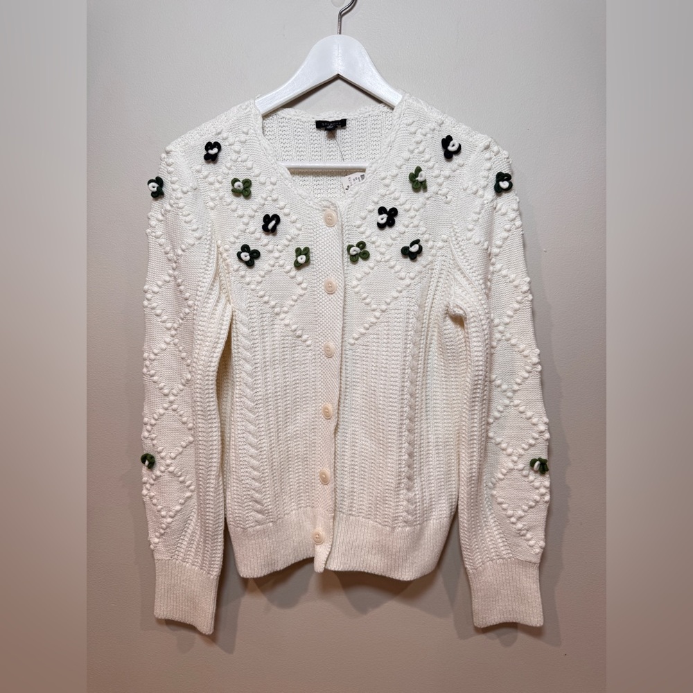 Mixed Stitch Cardigan - Merry Floral - Picture 3 of 6